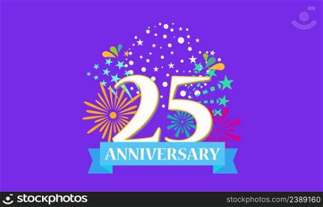 25 Anniversary banner design. Wedding floral. Stock vector HD. 25 Anniversary banner design. Wedding floral. Stock vector