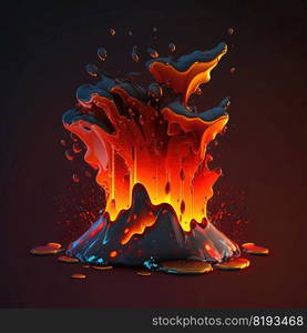 2d lava splash vfx game ai generated. element orange, energy flash, bubble red 2d lava splash vfx game illustration. 2d lava splash vfx game ai generated