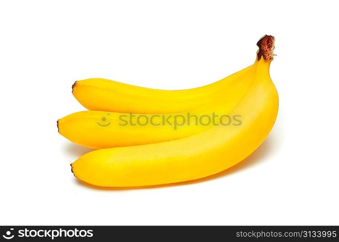 3 bananas isolated on white background