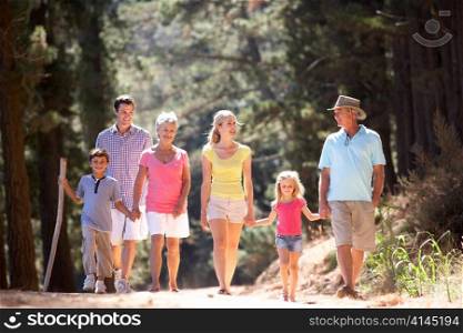 3 Generation family on country walk