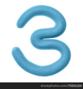 3 - Plasticine digits isolated over the white background