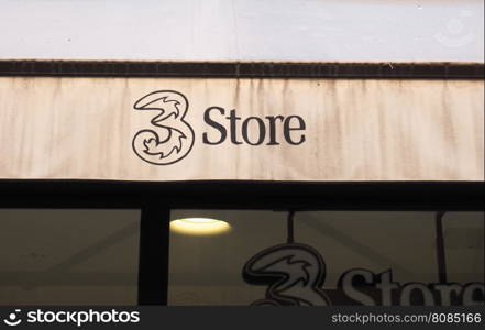 3 Store in Venice. Three 3 Store front in Venice, Italy