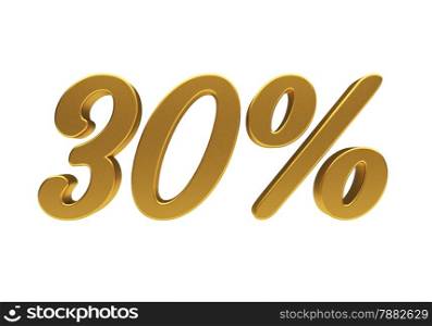 30 percent off. Discount 30. 3D illustration