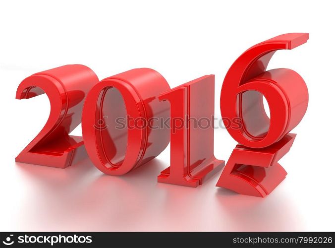 3d 2016. 2015-2016 change represents the new year 2016, three-dimensional rendering