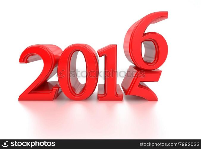 3d 2016. 2015-2016 change represents the new year 2016, three-dimensional rendering