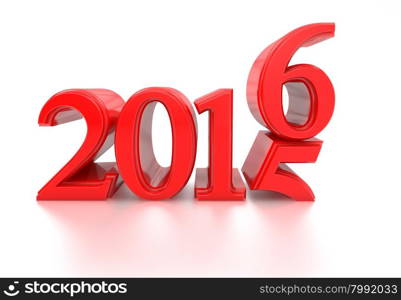 3d 2016. 2015-2016 change represents the new year 2016, three-dimensional rendering