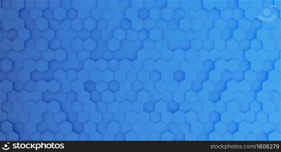 3d abstract blue gradient hexagonal background, hexagon shape wallpaper
