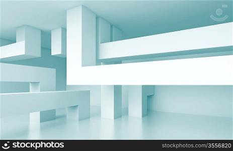 3d Abstract Blue Interior Design