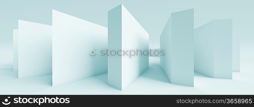 3d Abstract Horizontal Panoramic Design