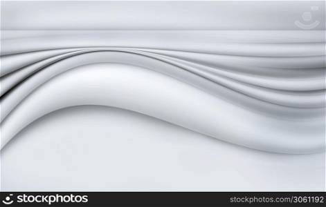 3D abstract white background with smooth wavy lines