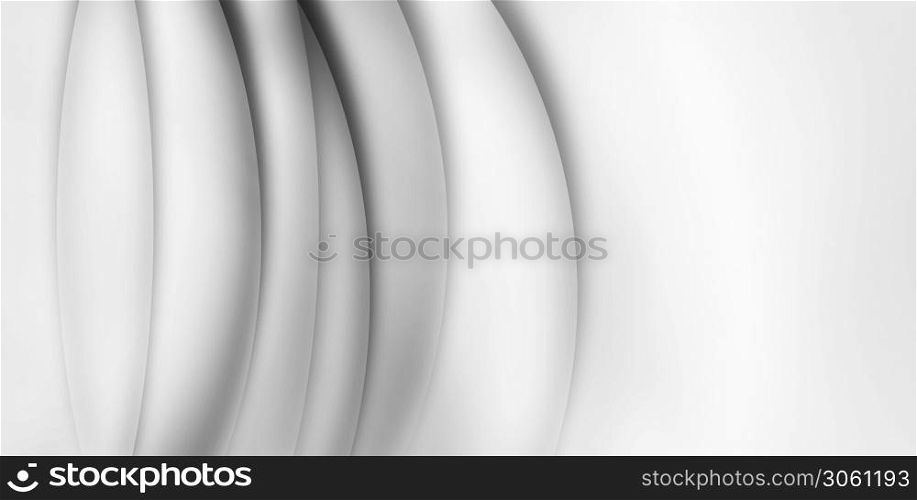 3D abstract white background with smooth wavy lines