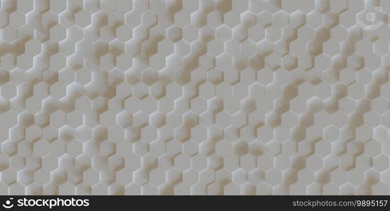 3d abstract white hexagonal background, hexagon shape wallpaper, lightning concept