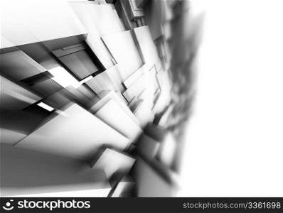 3d Architectural design on white background