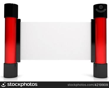 3d banner over white background. computer generated image