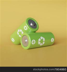 3d battery recycling. Beautiful photo. 3d battery recycling