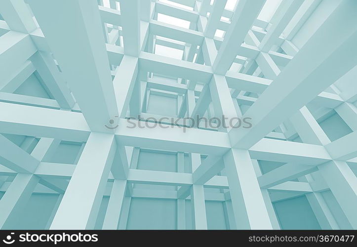 3d Blue Abstract Architecture Background