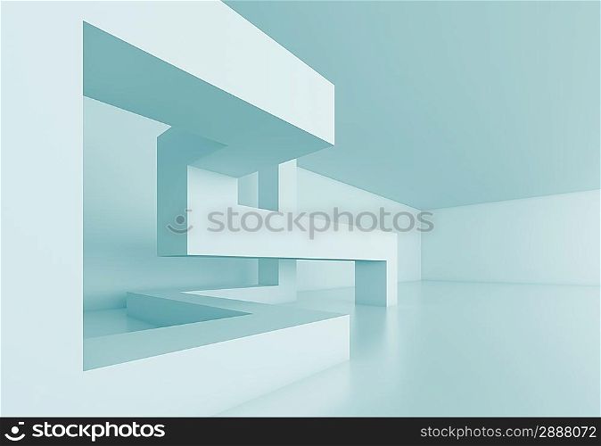 3d Blue Abstract Architecture Concept