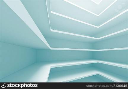 3d Blue Abstract Architecture Details
