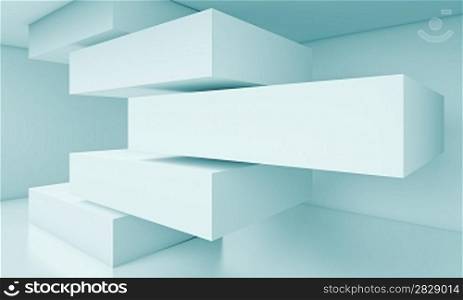 3d Blue Abstract Interior Background