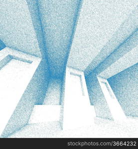 3d Blue Abstract Interior Design