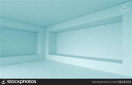 3d Blue Empty Room Background