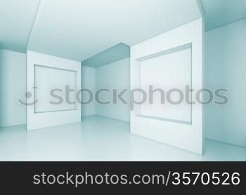 3d Blue Empty Room Background