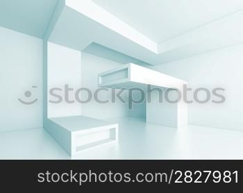 3d Blue Futuristic Interior Concept