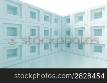 3d Blue Minimalistic Architecture Concept