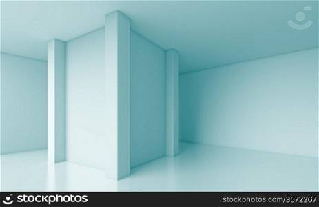 3d Blue Minimalistic Interior Design