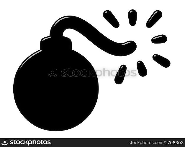 3d bomb isolated in white