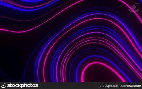 3d business flyer template or corporate banner design with neon wave, 3d render.. 3d business flyer template or corporate banner design with neon wave