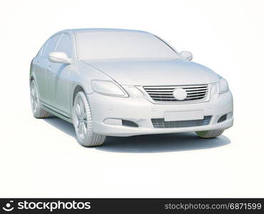 3d Car White Icon, 3d Car Blank Template, 3d White Car Icon with Shadow, Business Sedan Car on White Background, Automobile Isolated, Automobile Service Sign, Auto Body, Automobile Industry