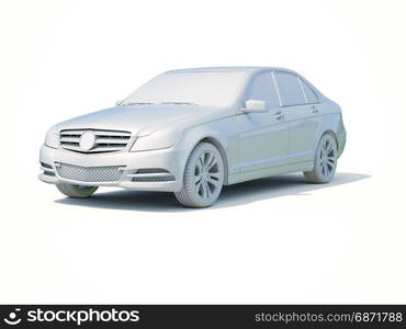 3d Car White Icon, 3d Car Blank Template, 3d White Car Icon with Shadow, Business Sedan Car on White Background, Automobile Isolated, Automobile Service Sign, Auto Body, Automobile Industry