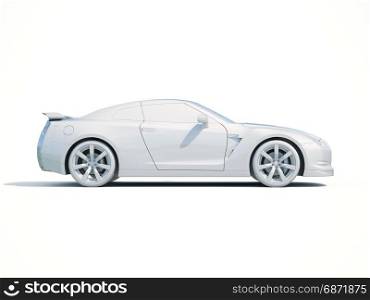3d Car White Icon, 3d Car Blank Template, 3d White Car Icon with Shadow, Business Sedan Car on White Background, Automobile Isolated, Automobile Service Sign, Auto Body, Automobile Industry