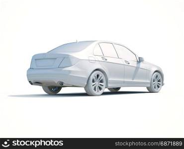 3d Car White Icon, 3d Car Blank Template, 3d White Car Icon with Shadow, Business Sedan Car on White Background, Automobile Isolated, Automobile Service Sign, Auto Body, Automobile Industry
