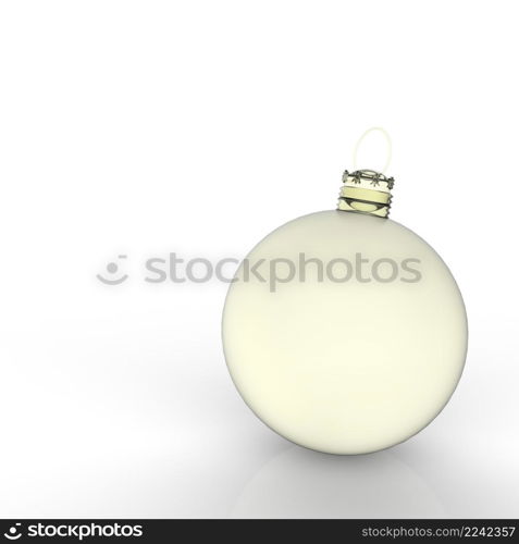 3d Christmas ball ornaments on white background