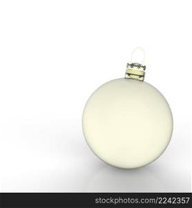 3d Christmas ball ornaments on white background