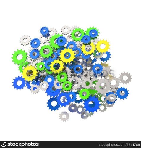 3d cog gear on white background 