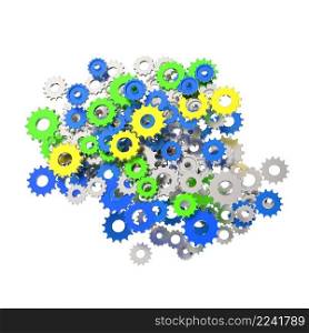 3d cog gear on white background 