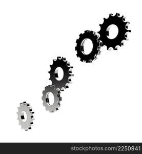 3d cog gear on white background 