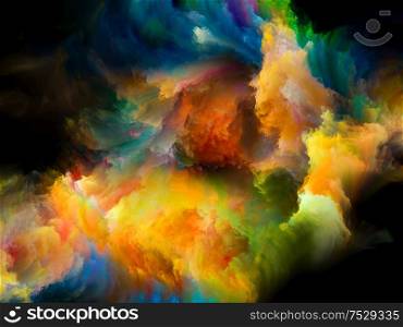 3D color paint background on design, creativity, inspiration and art. Abstract Color series.