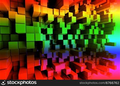 3D Colorful Blocks Abstract Background
