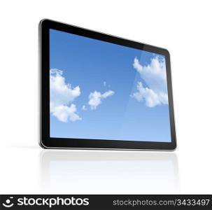 3D computer, digital Tablet pc, isolated on white with clipping path. 3D computer, digital Tablet pc