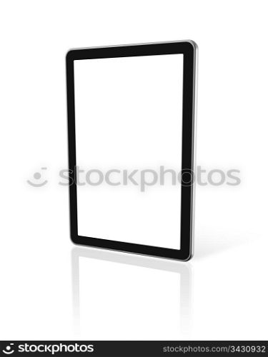 3D computer, digital Tablet pc, tv screen, isolated on white with 2 clipping paths : one for screen and one for global scene. three dimensional computer, digital Tablet pc, tv screen