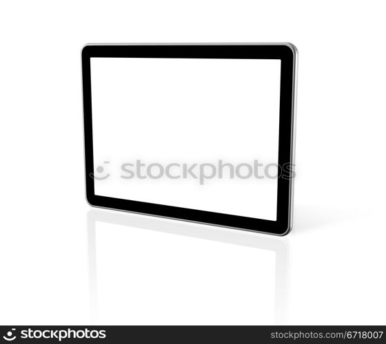 3D computer, digital Tablet pc, tv screen, isolated on white with 2 clipping paths : one for screen and one for global scene. three dimensional computer, digital Tablet pc, tv screen