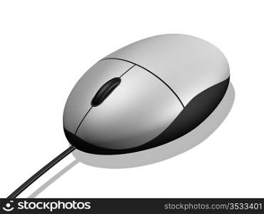 3D computer mouse isolated on white. computer mouse