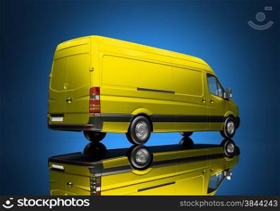 3d courier service delivery truck icon with blank sides ready for custom text and logos