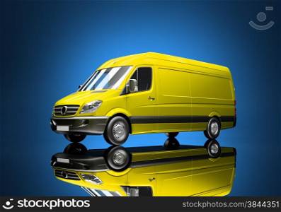 3d courier service delivery truck icon with blank sides ready for custom text and logos