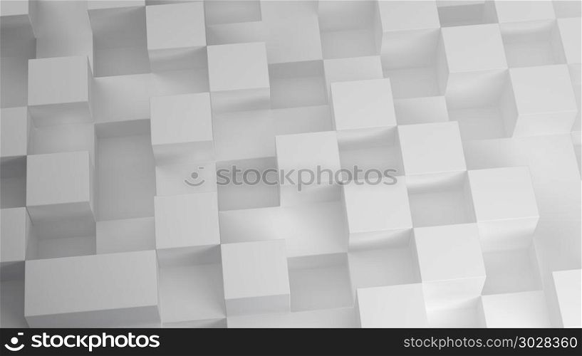 3D Cubes pattern on white background