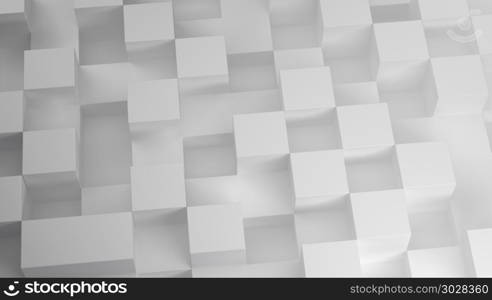 3D Cubes pattern on white background